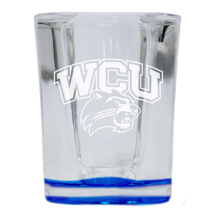 Western Carolina University 2 Ounce Engraved Shot Glass Square Officially Licensed Collegiate Product Image 4