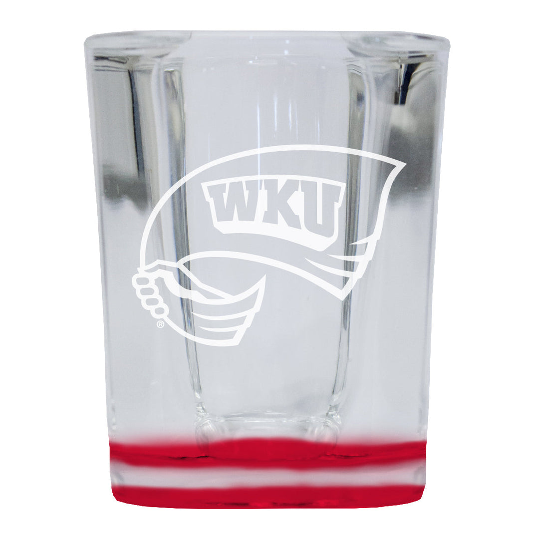 Western Kentucky Hilltoppers 2 Ounce Engraved Shot Glass Square Officially Licensed Collegiate Product Image 1