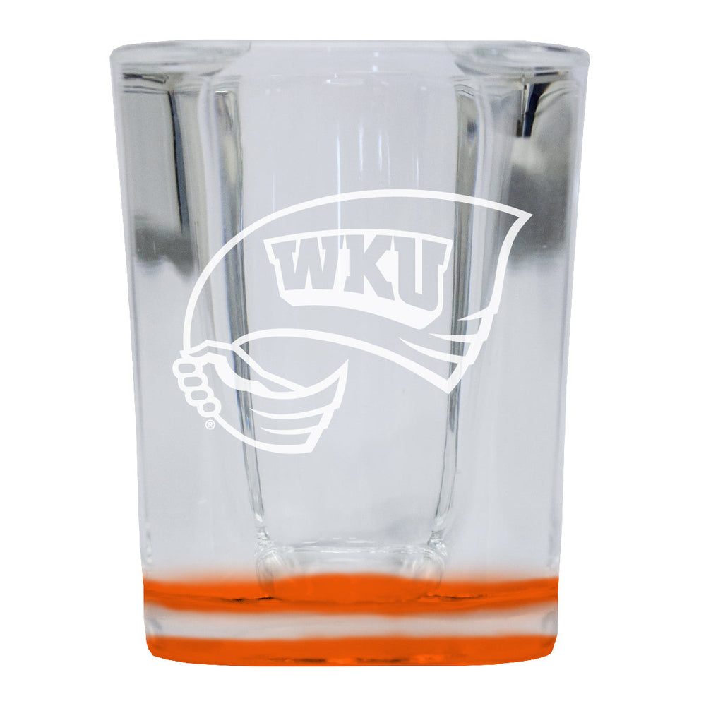 Western Kentucky Hilltoppers 2 Ounce Engraved Shot Glass Square Officially Licensed Collegiate Product Image 2