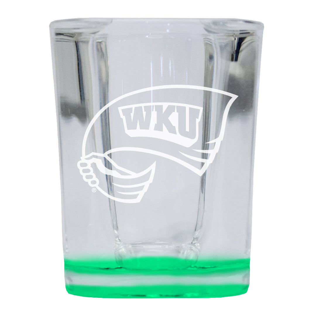 Western Kentucky Hilltoppers 2 Ounce Engraved Shot Glass Square Officially Licensed Collegiate Product Image 3