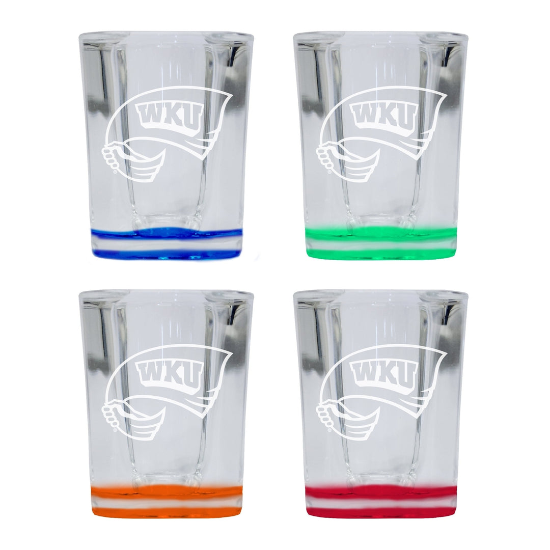 Western Kentucky Hilltoppers 2 Ounce Engraved Shot Glass Square Officially Licensed Collegiate Product Image 4