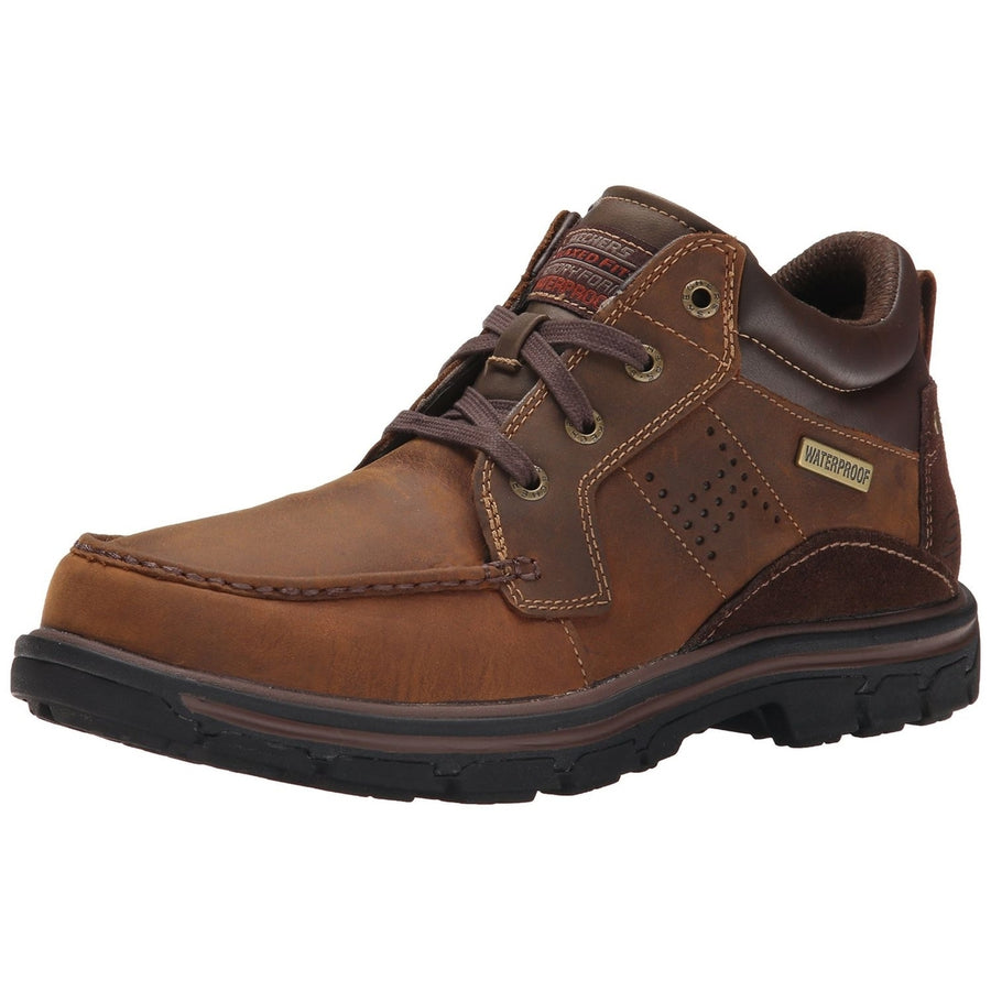 Skechers Mens Segment Melego Leather Chukka Waterproof Boot 10-M BROWN Image 1