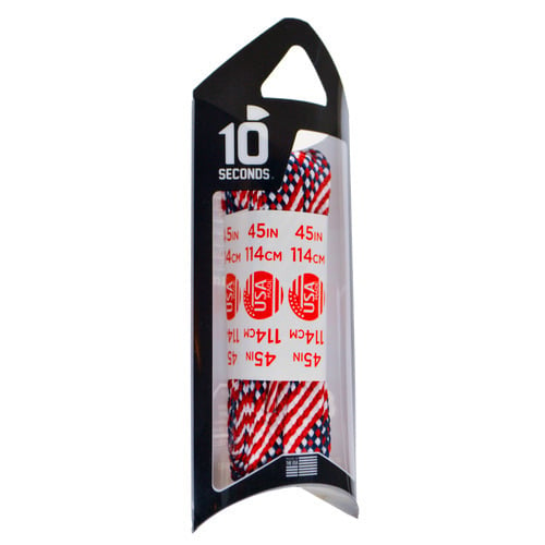 10 Seconds All-Pro Athletic Flat Shoelaces Stars and Stripes - 45" long (1 pair) RED/WHITE/BLUE Image 1