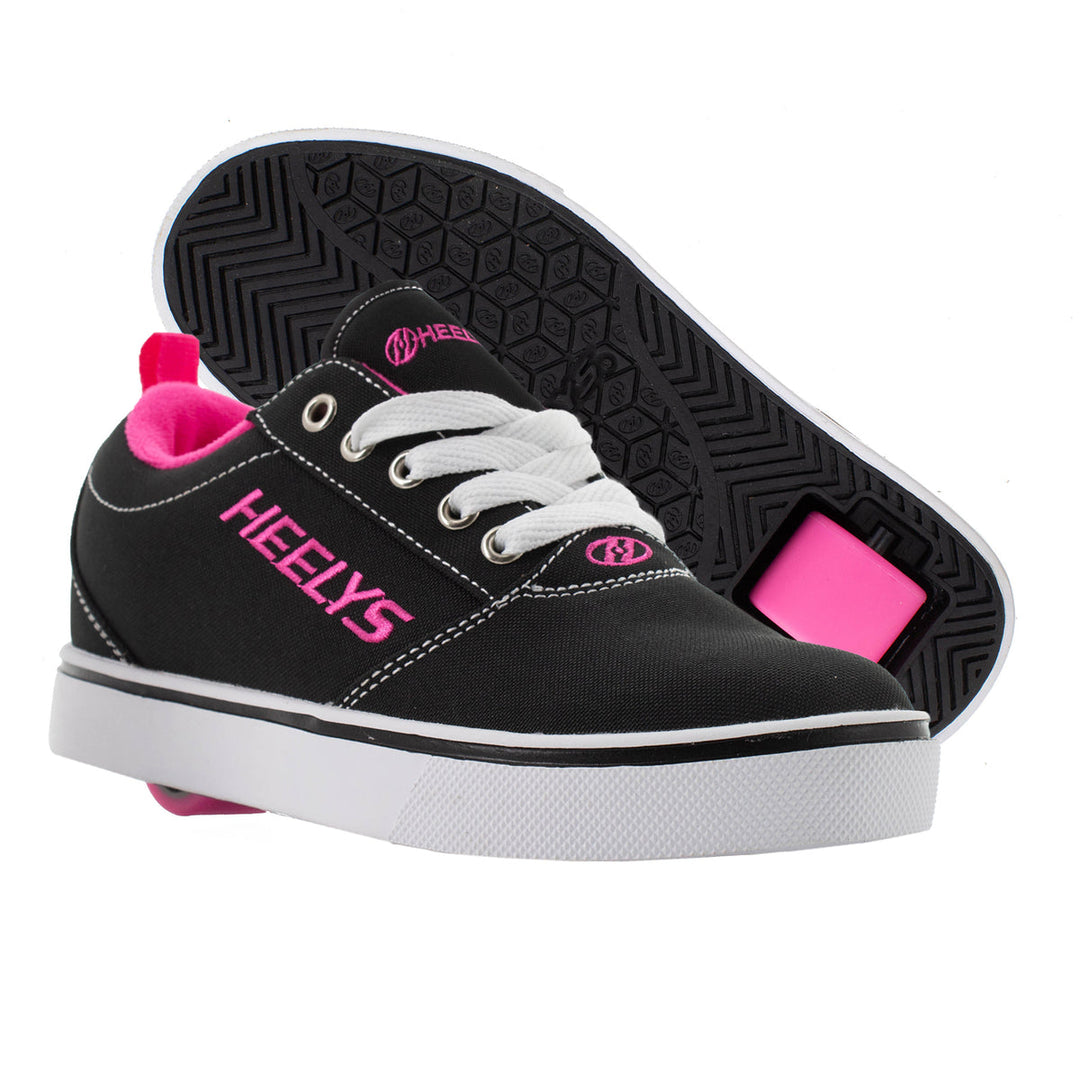 HEELYs Pro 20 Wheeled Shoe Kids Black White Pink Canvas Size 2 HE100760H Image 4