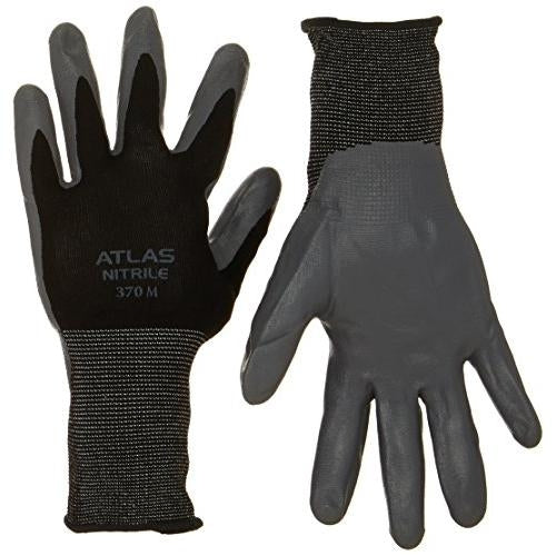 SHOWA 370B Unisex Nitrile Palm Coating Gloves Grey Black General Purpose 1 Pair Image 2