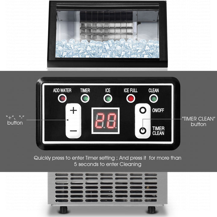 Built-In Stainless Steel Commercial 110Lbs/24H Ice Maker Portable Ice Machine Image 4