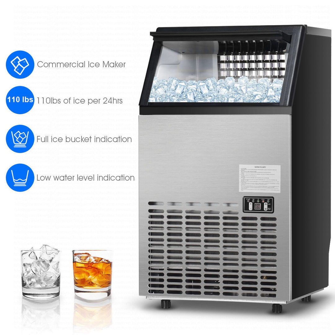 Built-In Stainless Steel Commercial 110Lbs/24H Ice Maker Portable Ice Machine Image 4