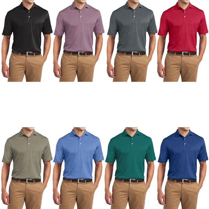 4-Piece Mens Casual Fit Short Sleeve Golf Shirt Breathable Knit Cotton Blend Image 4