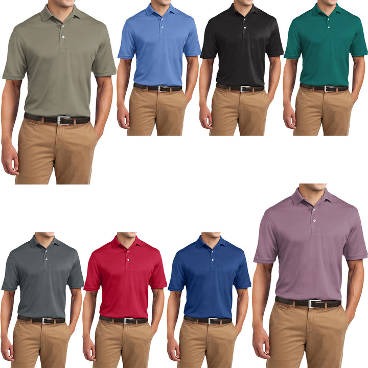 4-Piece Mens Casual Fit Short Sleeve Golf Shirt Breathable Knit Cotton Blend Image 6