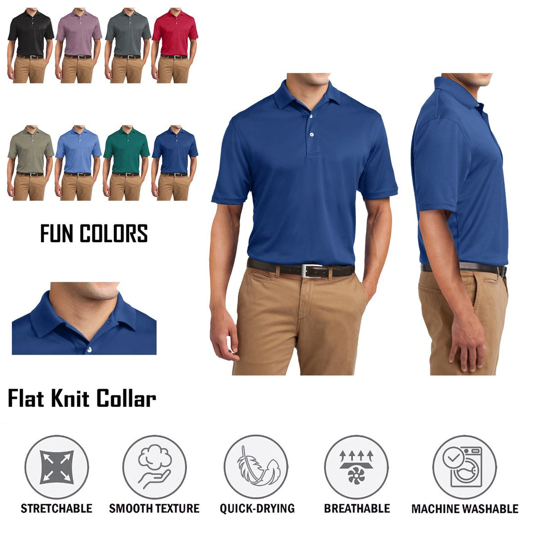 4-Piece Mens Casual Fit Short Sleeve Golf Shirt Breathable Knit Cotton Blend Image 8