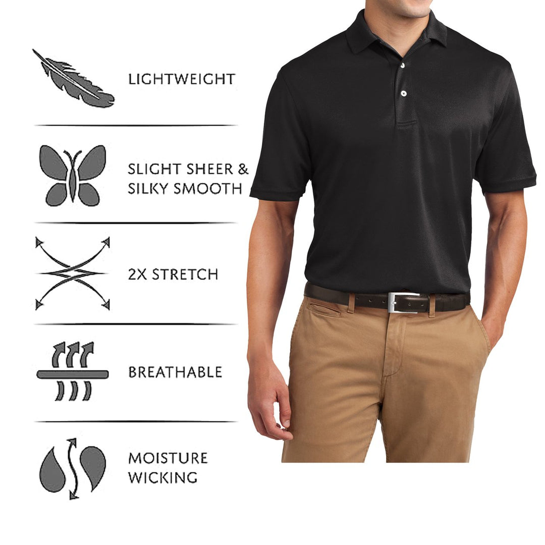 4-Piece Mens Casual Fit Short Sleeve Golf Shirt Breathable Knit Cotton Blend Image 10