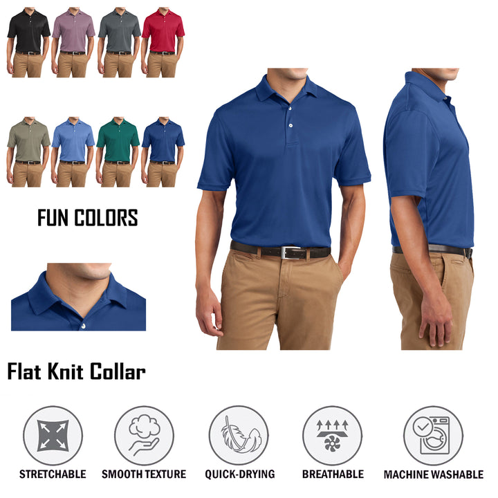 Mens Golf Shirt 5-Piece Set Breathable Soft Terry Knit Casual Fit Collared Top Image 8