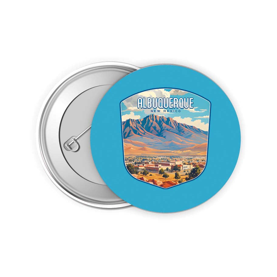 Alburqueque Mexico Design A Souvenir Small 2-Inch Button Pin 4 Pack Image 1