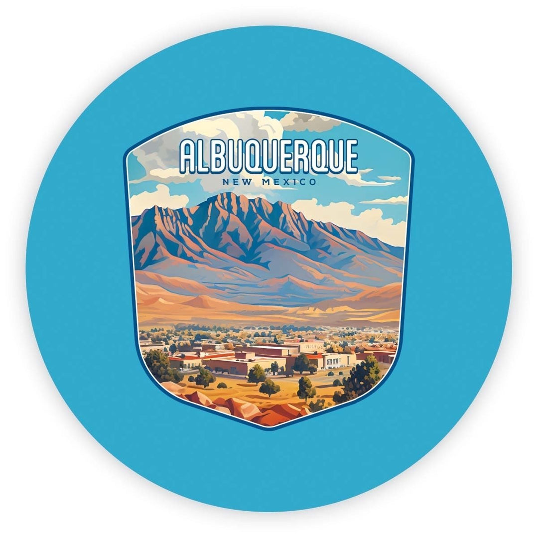 Alburqueque Mexico Design A Souvenir Round Vinyl Decal Sticker Image 1