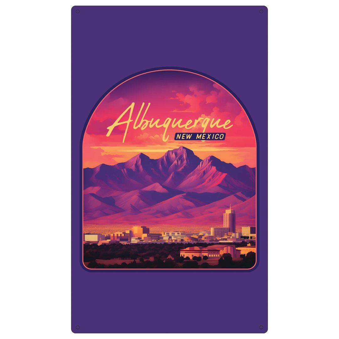 Alburqueque Mexico Design B Souvenir Metal Sign 9 x 15 Image 1