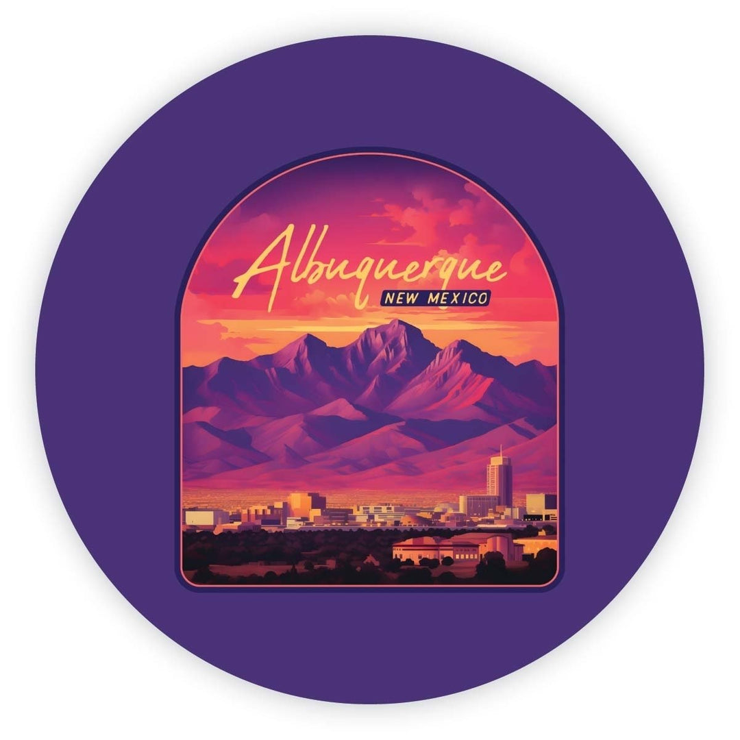 Alburqueque Mexico Design B Souvenir Round Vinyl Decal Sticker Image 1