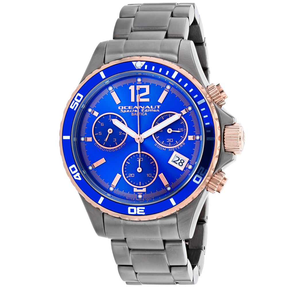 Oceanaut Baltica OC0531 Mens Blue Dial Quartz Watch Stainless Steel 200M Image 1