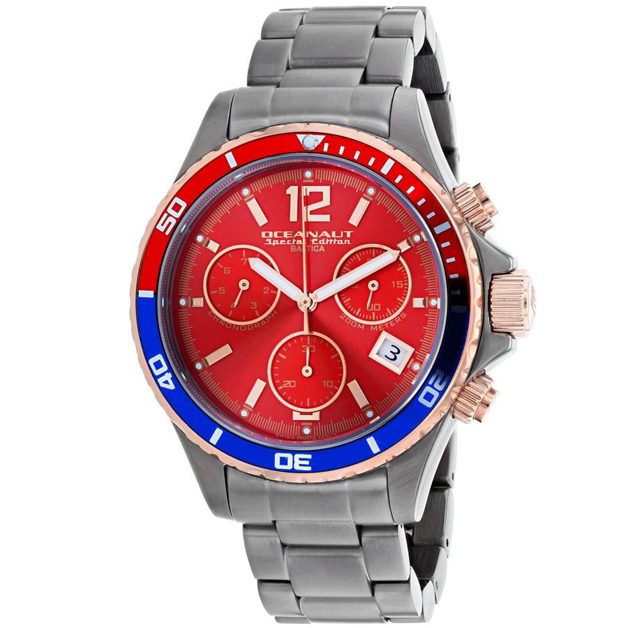 Oceanaut Baltica Special Edition Red Dial Watch OC0534 Stainless Steel 200m 20ATM Image 1