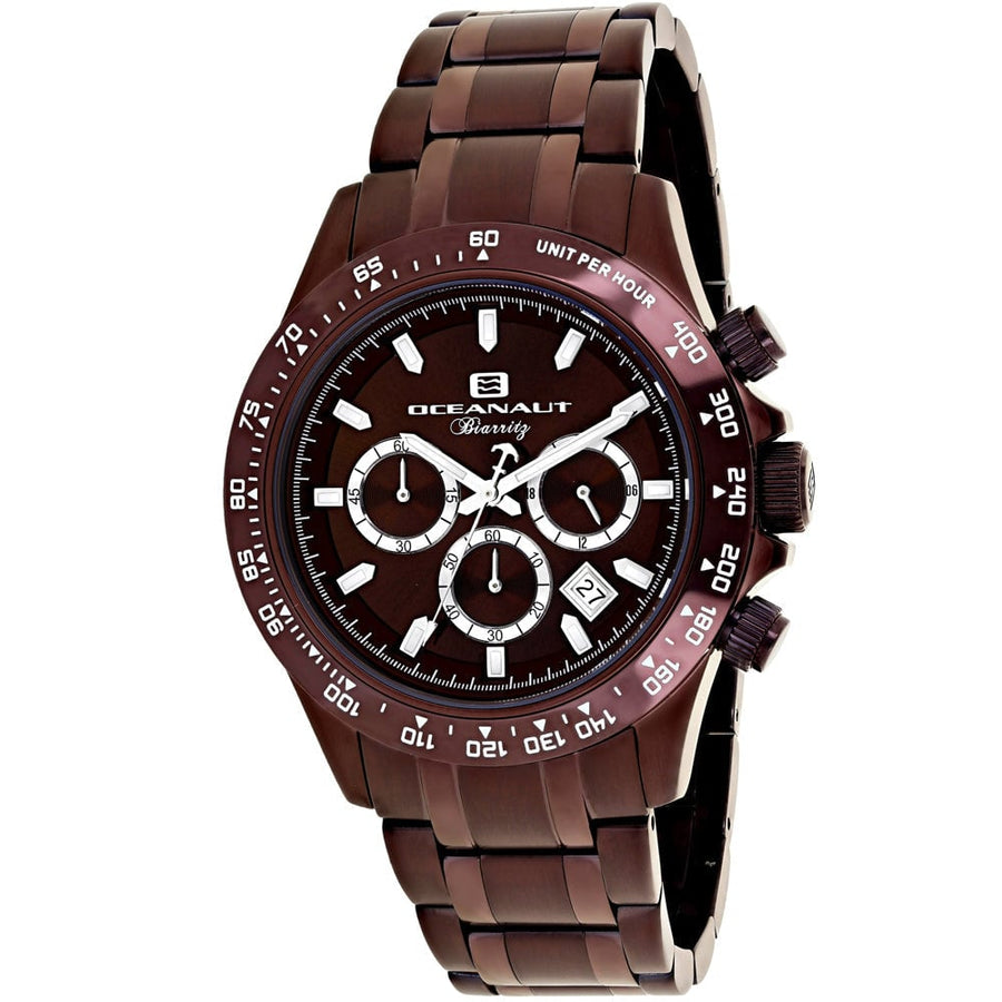 Oceanaut Mens Biarritz Brown Dial Quartz Watch OC6116 Stainless Steel Bracelet Image 1