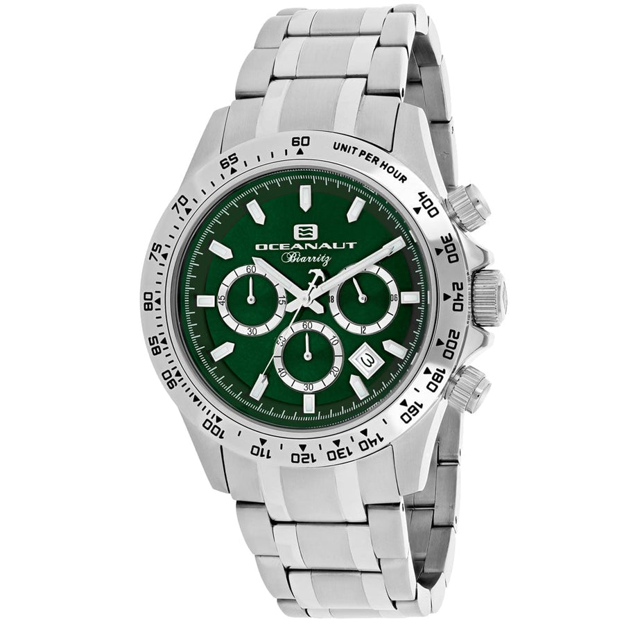 Oceanaut Biarritz Mens Green Dial Quartz Watch OC6112 Stainless Steel Bracelet Image 1