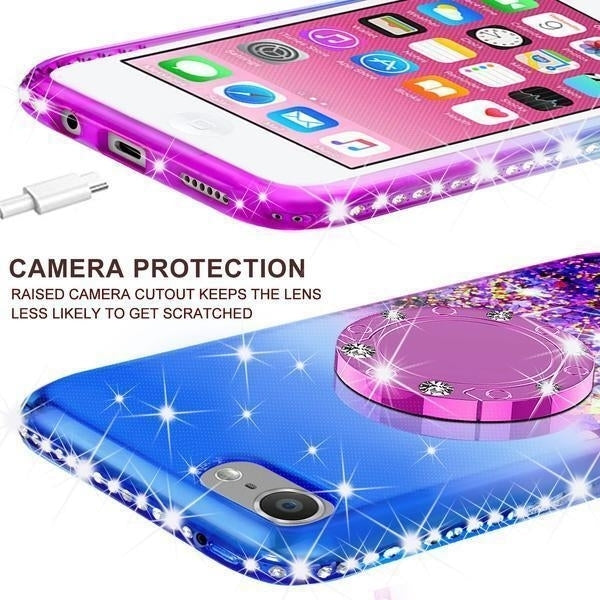 For iPod Touch 5 6 7th Generation Cute Liquid Glitter Bling Phone Case Kickstand Image 4