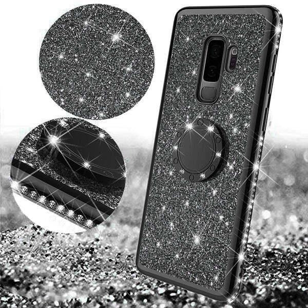 For Samsung Galaxy S9 Plus Bling Cute Phone Case for Girls with Ring Kickstand Image 3