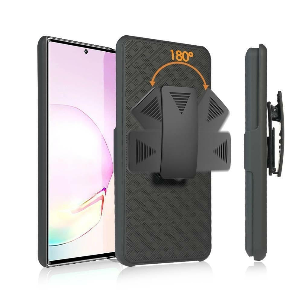 For Samsung Galaxy Note 20 Shell Holster Combo Case with Kick-Stand and Belt Clip Image 1