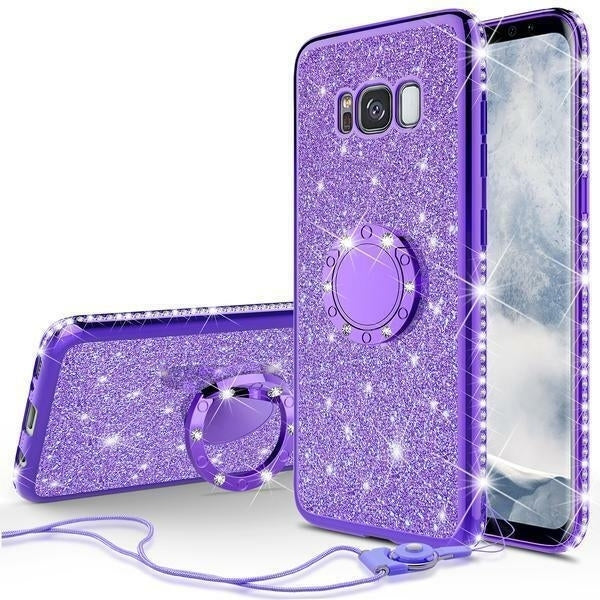 For Samsung Galaxy S8 Plus Case ,Ring Glitter Bling Diamond Rhinestone Bumper Image 1