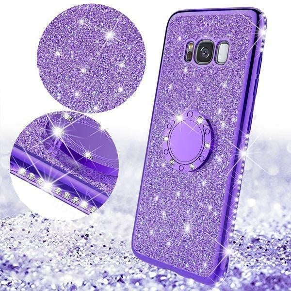 For Samsung Galaxy S8 Plus Case ,Ring Glitter Bling Diamond Rhinestone Bumper Image 2