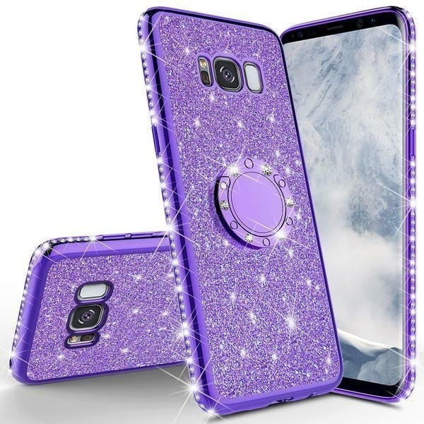 For Samsung Galaxy S8 Plus Case ,Ring Glitter Bling Diamond Rhinestone Bumper Image 3