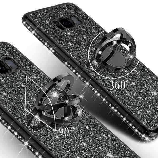 For Samsung Galaxy S8 Case Ring Glitter Bling Diamond Rhinestone Bumper Black Image 4