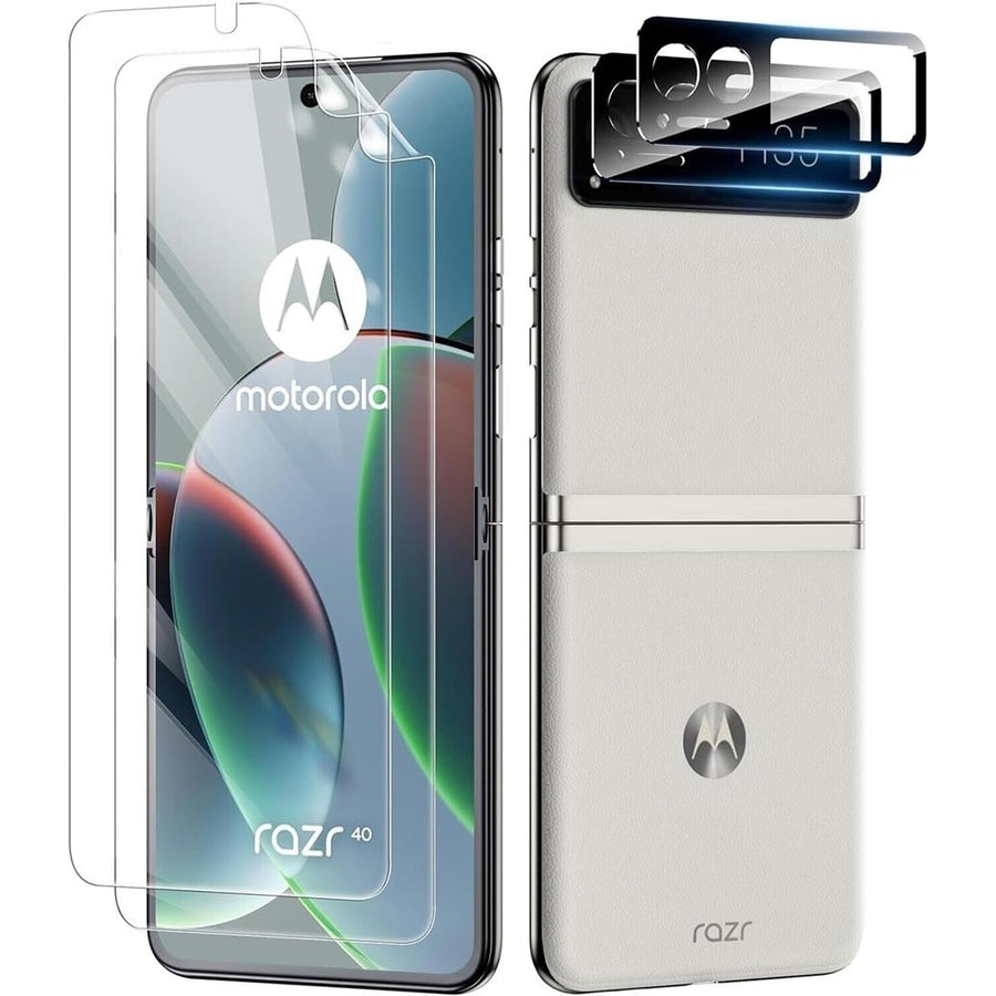 for Motorola Razr (2023) TPU Screen Protector with Tempered Glass Camera Lens Image 1