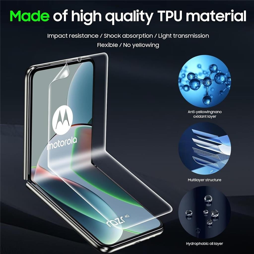 for Motorola Razr (2023) TPU Screen Protector with Tempered Glass Camera Lens Image 2