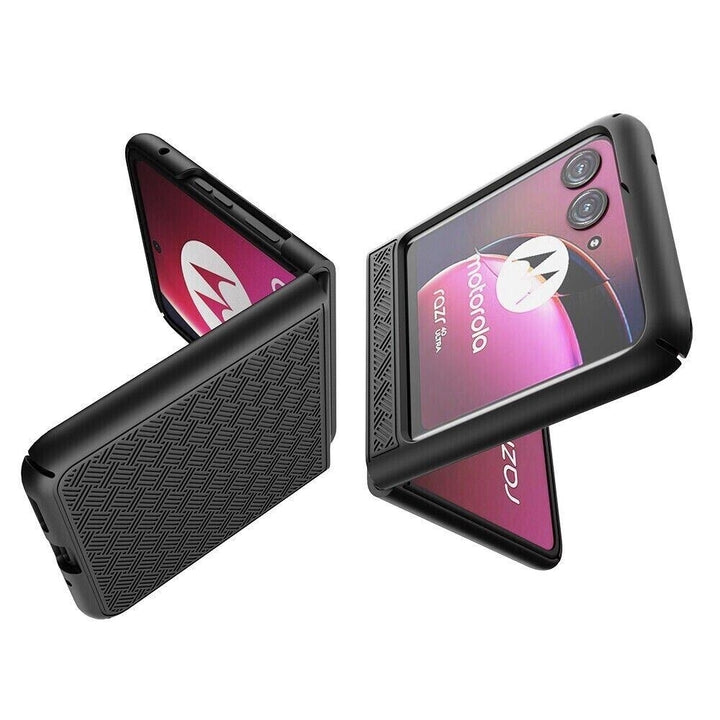 For Motorola Razr+/Razr Plus Swivel Locking Rubberized Holster Shell Case Combo Image 2