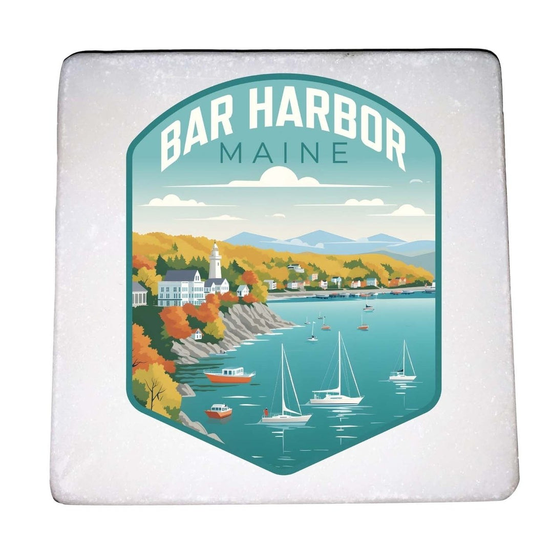 Bar Harbor Maine Design A Souvenir 4x4-Inch Coaster Marble 4 Pack Image 1