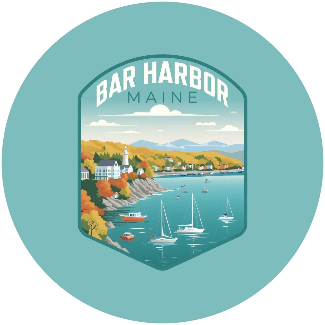 Bar Harbor Maine Design A Souvenir Coaster Paper 4 Pack Image 1