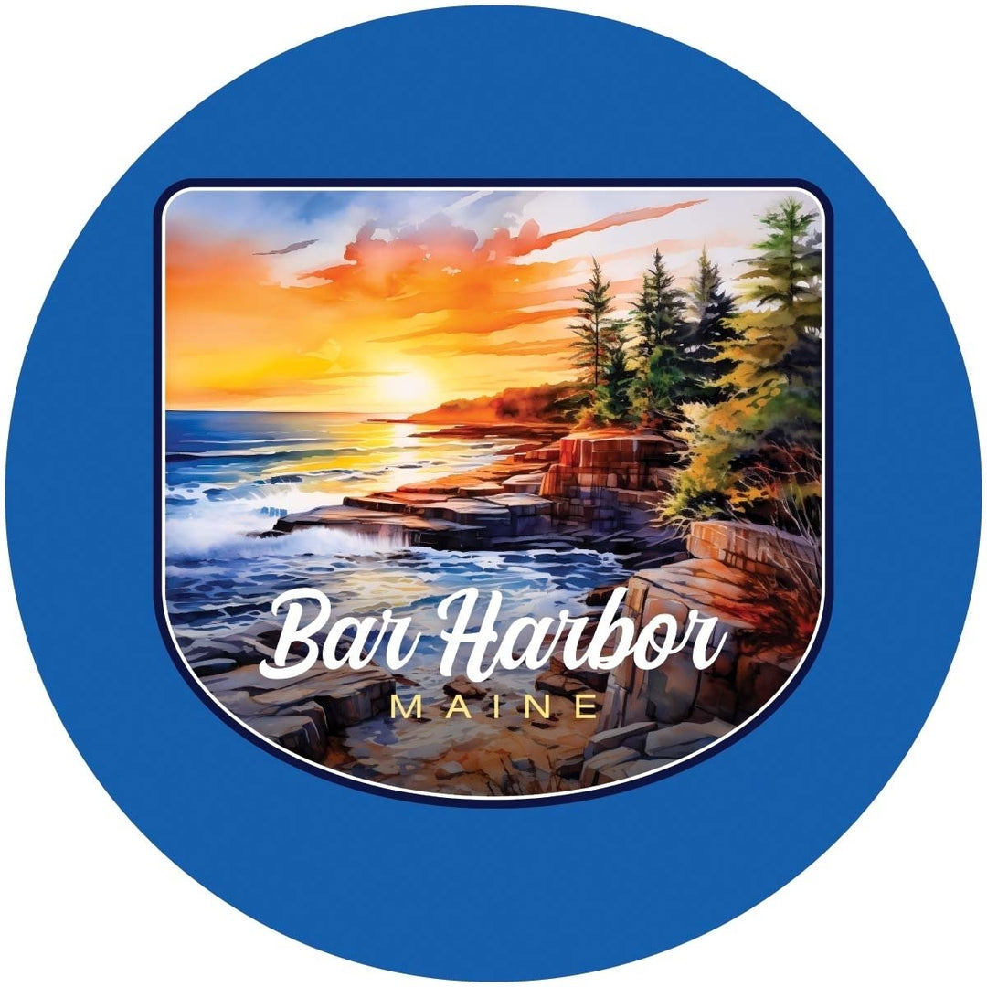 Bar Harbor Maine Design B Souvenir Coaster Paper 4 Pack Image 1