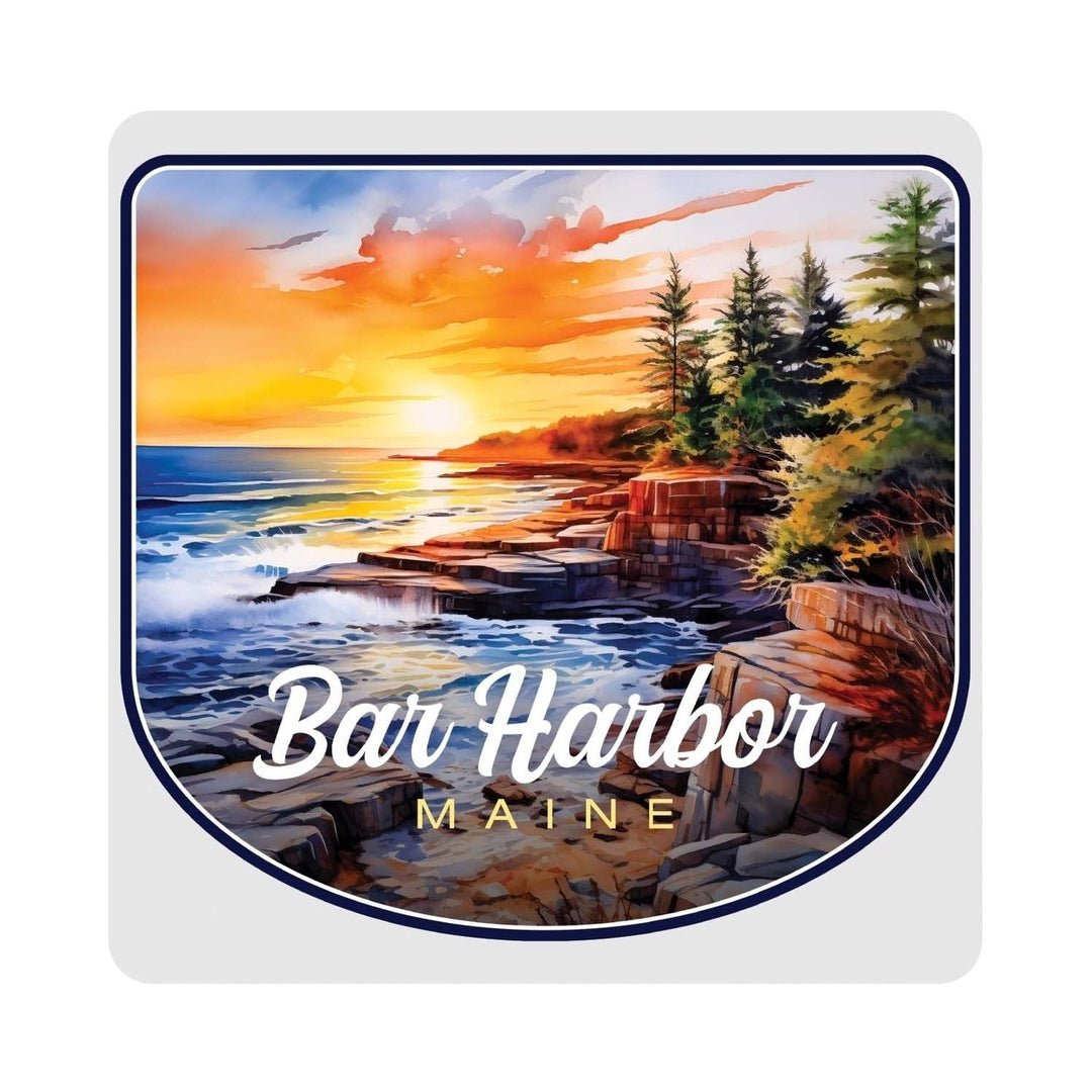 Bar Harbor Maine Design B Souvenir 4x4-Inch Coaster Acrylic 4 Pack Image 1