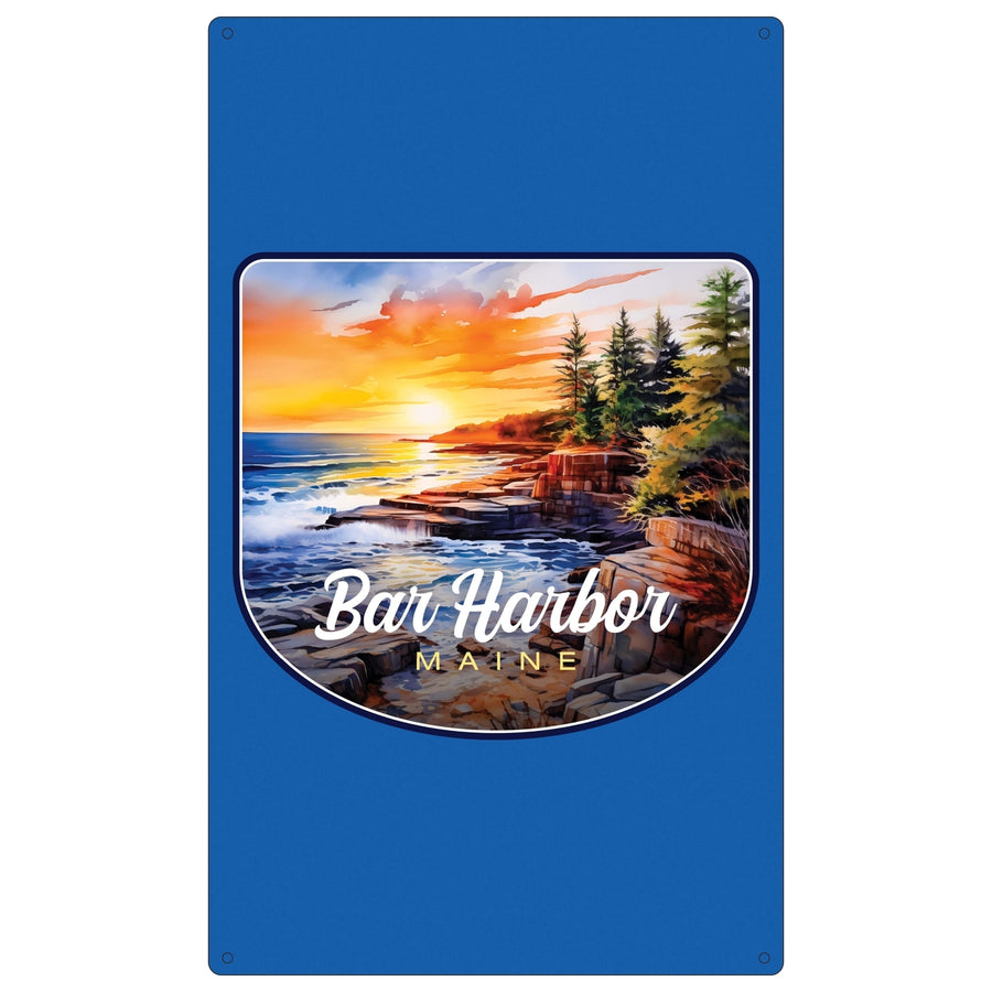 Bar Harbor Maine Design B Souvenir Metal Sign 9 x 15 Image 1