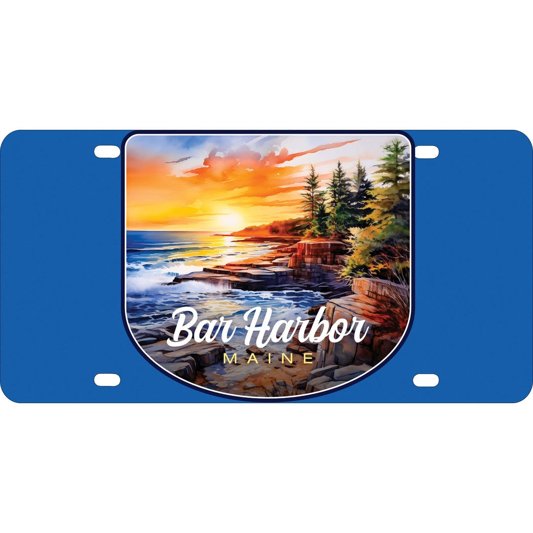 Bar Harbor Maine Design B Souvenir Mini Metal License Plate 4.75 x 2.25 inch Image 1