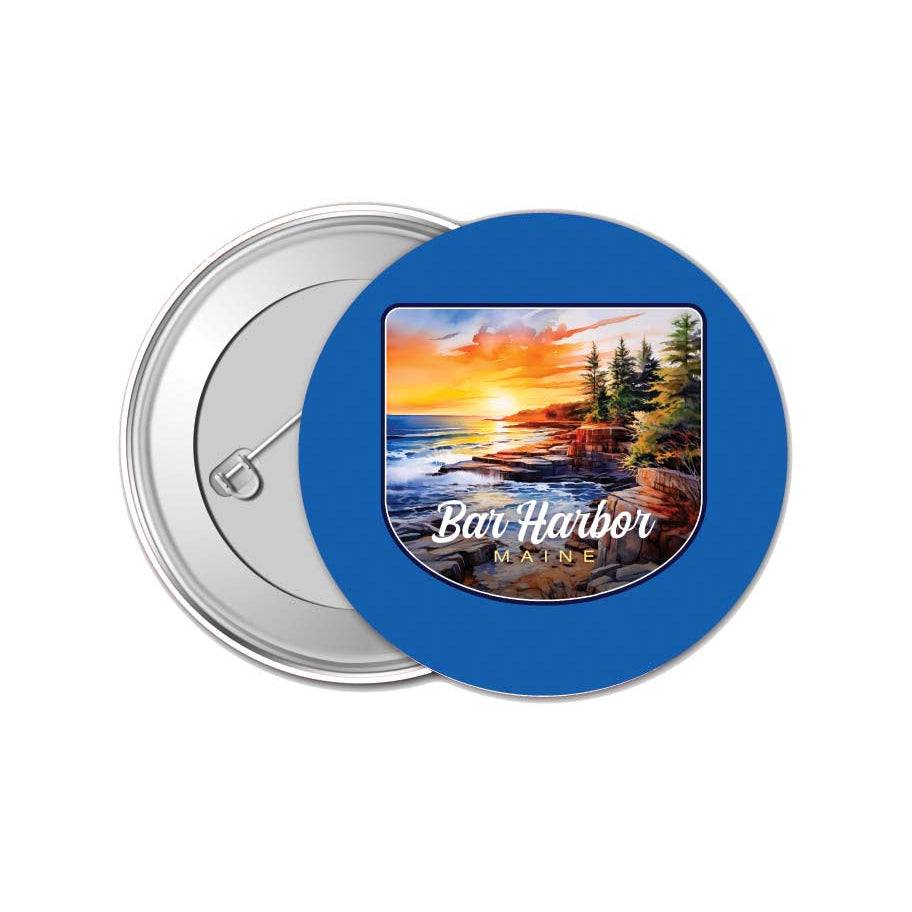 Bar Harbor Maine Design B Souvenir Small 1-Inch Button Pin 4 Pack Image 1