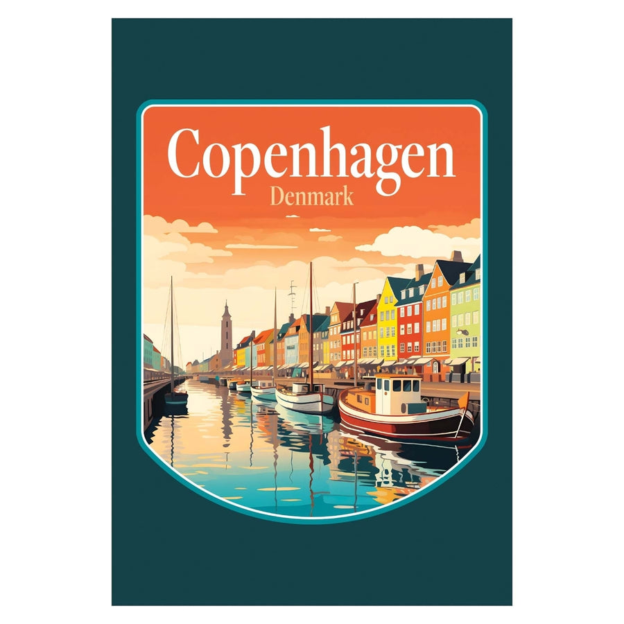 Copenhagen Denmark Design A Souvenir Wood sign with frame 5x7 Image 1