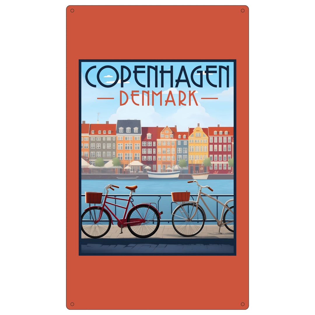 Copenhagen Denmark Design C Souvenir Metal Sign 9 x 15 Image 1