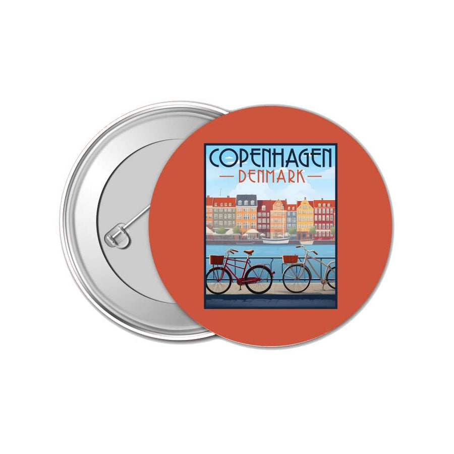 Copenhagen Denmark Design C Souvenir Small 1-Inch Button Pin 4 Pack Image 1