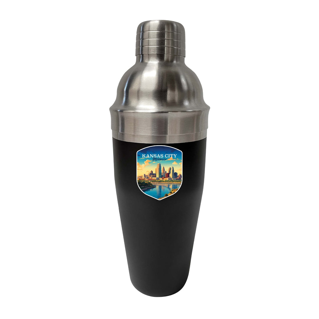 Kansas City Missouri Design A Souvenir 24 oz Stainless Steel Cocktail Shaker Black Image 1