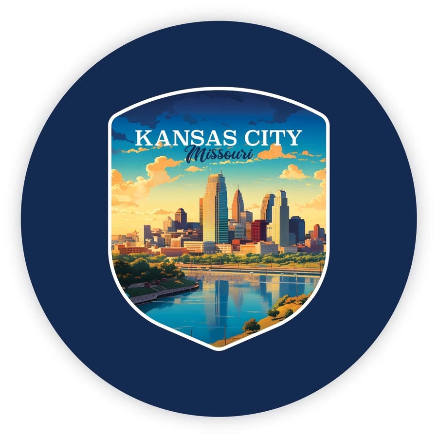 Kansas City Missouri Design A Souvenir Round Vinyl Decal Sticker Image 1