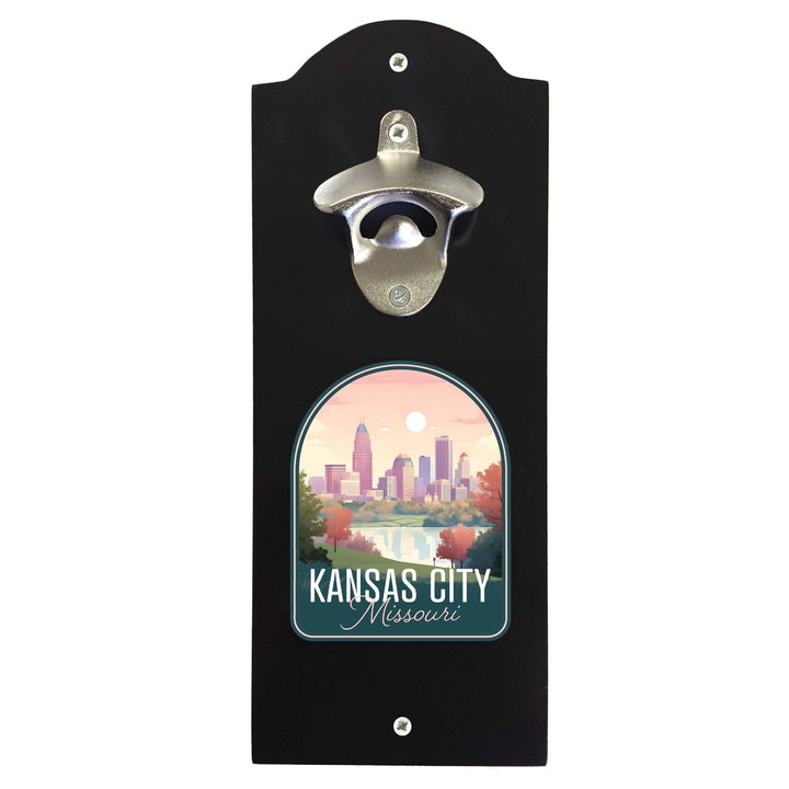 Kansas City Missouri Design B Souvenir Wall mounted bottle opener Image 1