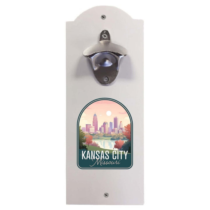 Kansas City Missouri Design B Souvenir Wall mounted bottle opener Image 1