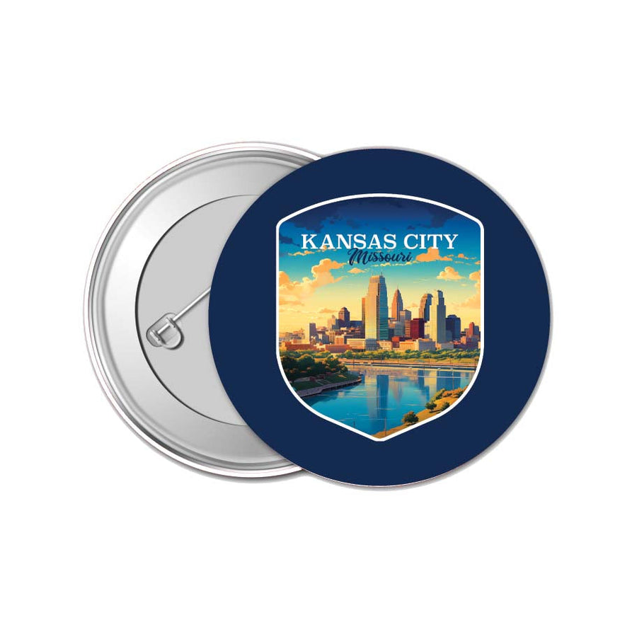 Kansas City Missouri Design A Souvenir Small 1-Inch Button Pin 4 Pack Image 1