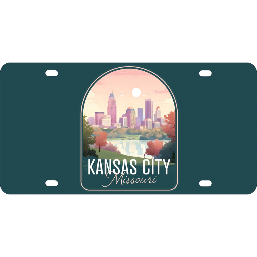 Kansas City Missouri Design B Souvenir Metal License Plate Image 1